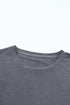 Soft Stretch Solid Crew Neck Rolled Cuff Relaxed Tee
